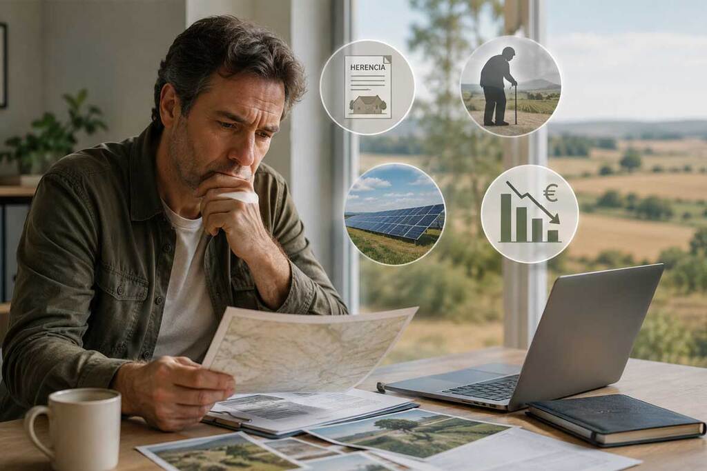 Propietario evaluando qué hacer con una finca rústica